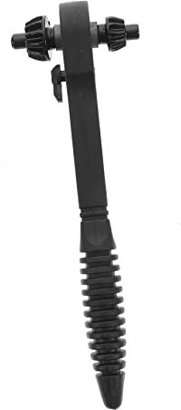 Anneome 2-in-1 Drill Chuck Key Ratcheting Wrench Spanner, Black Metal Dual-Head Repairing Ratchet Spanner for Power Drill and Impact Driver Use
