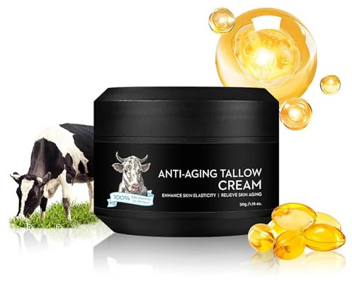 1 Pièce Crème Anti-Âge pour Hommes, iche en Suif de Bœuf, Pour Raffermir Et Réduire Les Signes de Vieillissement Crème Hydratante Pour le Visage Offre Une Protection Durable Réduit Les Rides