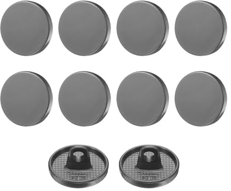 QUARKZMAN 10 stycken platta metallknoppar set, 18 mm glänsande yta runda öglor, pysselknappar, ersättningsknappar för gör-det-själv män kvinnor kostym ullrock skjorta byxor, svart