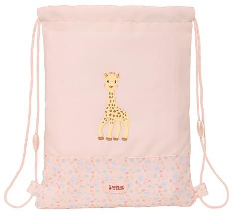 SOPHIE LA GIRAFE JOY - Sac à dos plat pour enfant, facile à nettoyer, idéal pour les enfants de différents âges, confortable et polyvalent, qualité et résistance, 26 x 1 x 34 cm, Saumon pastel, M