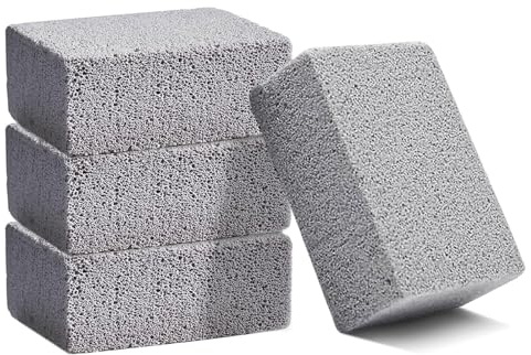 Kokoie Grill Cleaning Brick Block, 4 Pcs Grill Cleaning Brick, Cleaner Brick Block Removing Grease and Stains Grill Stone Pumice for Barbeque Griddle Flat Top Grill Racks