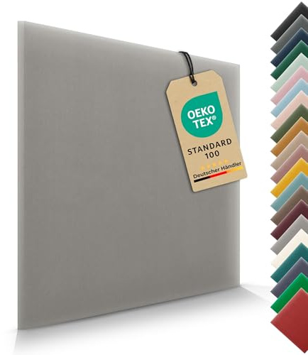 VELUYA Wandkissen Wandpolster Quadrat – Samt, Polsterpaneele 50 x 50 cm, Polsterplatte, Oeko-TEX, Made in EU, Grau M17
