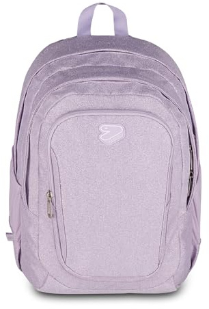 Seven Zaino Doppio Scomparto Tech Shiny brillante effetto glitter, Lilla, Tasca Porta PC e Tasca Porta Borraccia, Scuola Media e Superiore, Ragazza