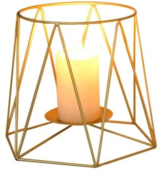 BIBTOO Espositore for candelabri Portacandele Decorativo Portacandele for Candela tealight Portacandele in Metallo Geometrico Opaco Grande Piccolo portacandele Decorativo Ho(S)