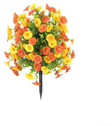 Boule d'herbe artificielle Morning Glory - Aspect réaliste - Feuillage dense - Résistant aux intempéries - Résistant aux UV - Dimensions : 41 x 47 cm - Facile à planter - Plante artificielle pour