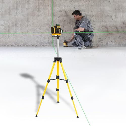 Kreuzlinienlaser 16 Line Laserwasserwaage mit Stativ, Kreuzlaser Baulaser mit 2 * 5000 mAh Batterien, Fernbedienung