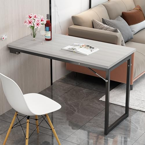Klappbarer Wandtisch, Teleskop-Klapptisch mit großer Oberfläche, robuster Stahlrahmen für hohe Tragfähigkeit, perfekt für Wohnzimmer und Esszimmer, 100 x 50 x 75 cm