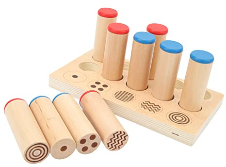 Eminchu Juego de Cilindros de Sonido, Cilindros de Sonido de Madera, Material Auditivo Sensorial con Botellas de y Juego de Varillas de, Ideal para Entrenamiento de Integración Sensorial