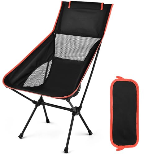 NXPZ Sedia da Campeggio Pieghevole, Portatile Sedia Pieghevole Ultraleggera con Borsa da Trasporto, Max Portata 150 kg, Sedie Campeggio per Esterni, Giardino, Spiaggia, Pesca (Nero)