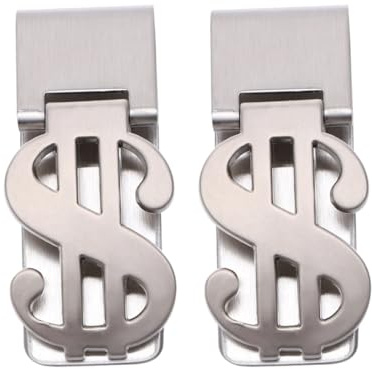 SUPVOX Clip de Portefeuille Porte-Monnaie Métallique Compact Lot de 2 Pièces en Acier Inoxydable Résistant à l'usure, Facile à Transporter pour Homme