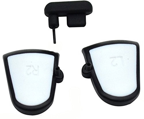 L2 R2 Trigger Extenders Buttons with Dustproof Plug for PS4 PS4 Slim Pro Controller White