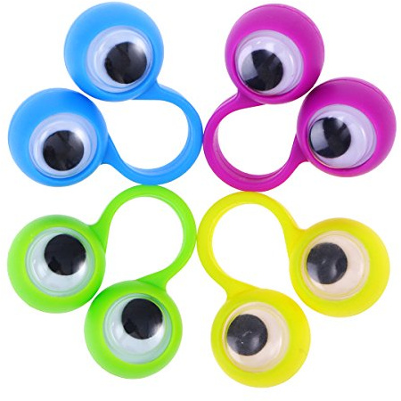 Supvox Lot de 10 marionnettes à doigts éducatives avec grands yeux mobiles pour enfants Jeu éducatif créatif pour la scène et la fête