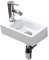 Lavabo de Cerámica Montado en la Pared Pequeño Blanco Lavabo Rectangular de Lavabo de Mano Izquierda Para Guardarropa Baño Aseo