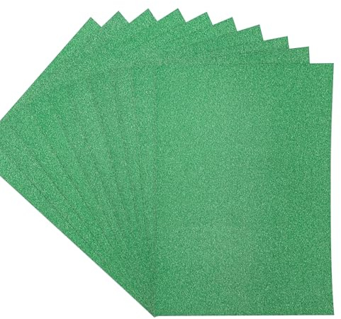 Crafters Companion Farbige Glitzerkarten, einseitig, Weihnachtsgrün, 250 g/m² (10 Blatt-Packung) – perfekt für Kunst und Handwerk, Drucken, Kartenböden und Falten – Centura Pearl von Crafter's