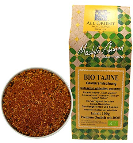 All Orient BIO Tajine Gewürzmischung 100g | für Couscous, Fleisch, Gemüse | Vegan | Tajine Marokko Baharat | ohne Zusatzstoffe | zuckerfrei | Gewürz Mischung