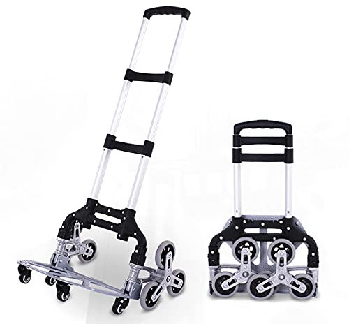 Sackkarre Aluminium-Hochleistungs-Treppen-Kletterwagen, einstellbare Höhengummi-Klapptransportwagen, kann 70kg tragen (Color : Style3)