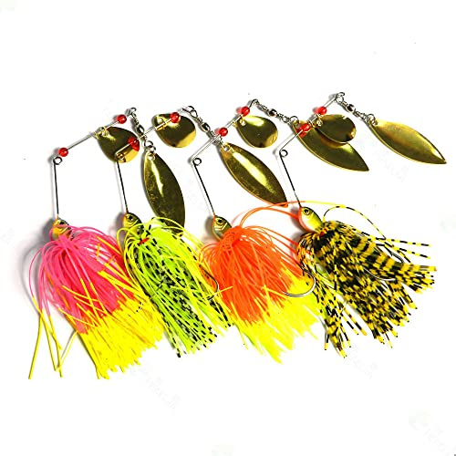 CENPEK 4pcs Angelköder für Harte Spinner Köder Kit Mischfarbe Löffel Rock Jig Angelköder für Salz- und Süßwasserfischen