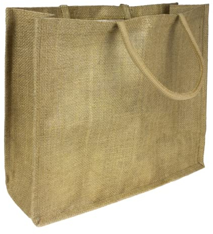 SolaDirect Pack of 1 Jumbo Large Natural Hessian Jute Bag 36 x 42 x 15 cm (Laminated Interior)
