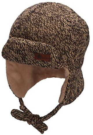 Sterntaler Baby Jungen Mütze Baby Fliegermütze Strickware Mütze - Mütze Baby - aus Teddy mit Ohrenklappen und Bindeband - Dunkelbraun, 49