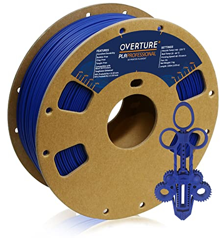 OVERTURE PLA Plus (PLA+) PLA-Filament 1,75 mm, professionelle PLA-Festigkeit, 1kg Filament (2,2 lbs), Maßgenauigkeit +/- 0,02 mm, für 3D-Drucker (Dunkelblau)