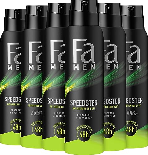 FA Lot de 6 déodorants en spray pour homme Speedster 150 ml