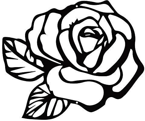 JILIP Die Rose Wand Der Liebe Art Dekorieren, 3D Metall Wand Silhouette, Abstrakte Wandkunst Zeichen, Gartenskulpturen Im Freien (Size : 9.8IN/25cm)