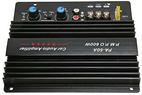 Tablero del Amplificador de Potencia de Sonido del Coche, Tablero del Amplificador del Coche 12V, Audio de Alta Potencia, Amplificador Expuesto del Subwoofer 600W, Amplificador de