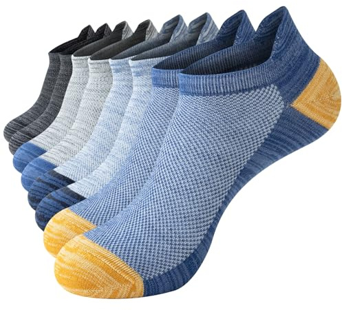 Niofind Mens Trainer Socks 8/10 Pairs, Low Cut Ankle Socks for Men and Women, Breathable Cotton Running Socks, Ideal for Sports, Walking and Gym, Multipack 5-8