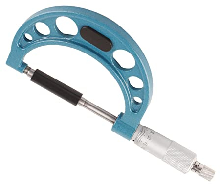 Außenmikrometer Edelstahl Hohe Genauigkeit Bügelmessschraube Dickenmessgerät mit Schlüssel 0,01mm Externes Mikrometer Werkzeug für präzises Messen von Materialstärken (50-75mm)