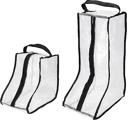 PATIKIL Stövlar förvaringsväska 2-pack dammskydd stövlar skydd väska lång/kort stövlar bärkassar för hem resor svart, svart