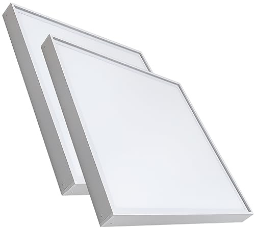 LED ATOMANT 2x Kit Aufbaurahmen + LED Panel 60x60cm 48W CCT | Mit CCT-Farbtemperaturwahlschalter, 5000 Lumen, Treiber inklusive