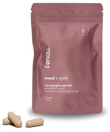 Fenou Mood x Cycle - Nahrungsergänzungsmittel für Frauen - Pflanzliches Supplement bei PMS & PMDS - Mit Vitaminen & Mineralstoffen - 90 Kapseln