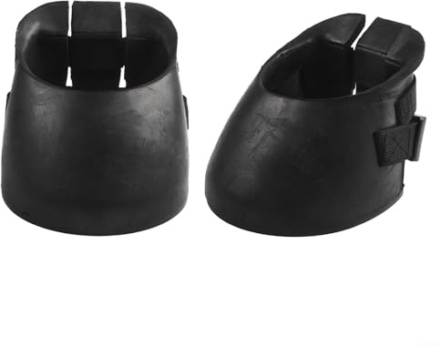 Zoegneer 2Pcs Schwarz Gummi Pferd Huf Stiefel, Gummi Hufeisen Abdeckung Für Pferd Hufschutz (S)