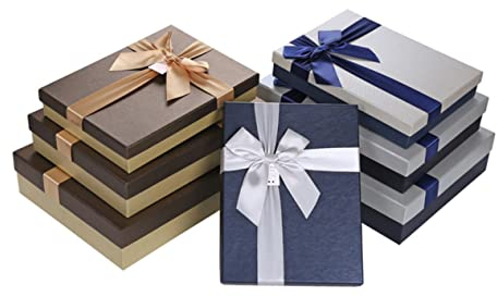 GLEAVI Rechteckige Geschenkbox Mit Goldenem Boden Für Schals Hemden Bücher 3 Größen Elegant Und Stabil