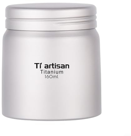 Titanium Tea Canister, 160ml Small Tea Cad-dy, Portable Mini Tin Jar Coffee Powder Storage Sealed Canister for Outdoor Travel,Camping
