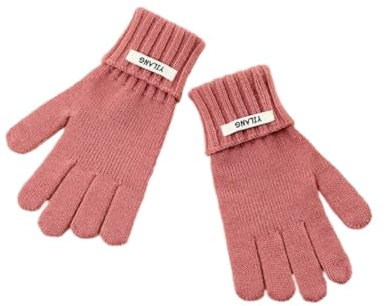 SMED Fingerlose warme Strickhandschuhe für Damen. Fingerlose Touchscreen-Handschuhe aus Wolle Rosa Einheitsgröße