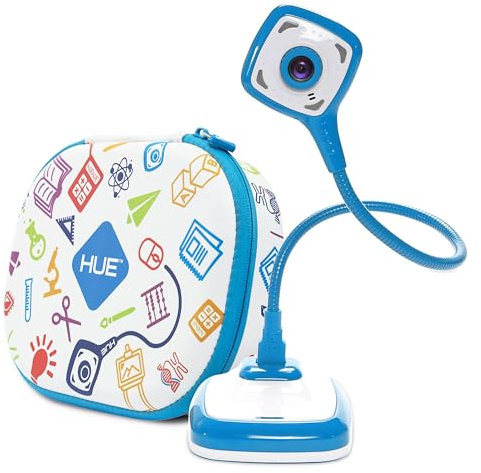 HUE HD Pro Flexible USB Video und Dokumentenkamera (Kamera in Blau mit Tragetasche in Weiß)