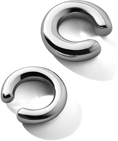 ZKGYUS Boucles d'oreilles en or pour femmes Chunky Ear Cuff Non Piercing Hypoallergénique Filles Acier inoxydable Bijoux Cadeau