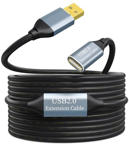 SSS·GRGB Active USB Extension Cable 50FT, USB 2.0 Type A Male to A Female Cord, High Speed 480 Mbps with 2 Extension Chipsets Signal Booster Repeater Cable-50FT