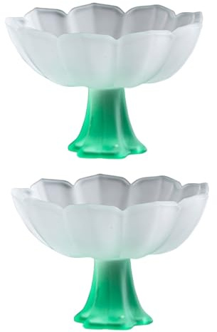 Garneck 2pcs Lotus Stem Cup Kungfu Tea Cup Delicate Tea Footed Ice Cream Bowl Chinese s Red Wine Glasses Pudding Fancy s Crystal Glass