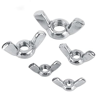 NIXUUANGCHISA Écrou à Oreilles Papillon en Acier Inoxydable Écrou à Oreilles Papillon en Acier Inoxydable M3/4/5/6/8, Filetage adapté au Boulon à vis, Couleur Argent métrique, 10 pièces(M6)
