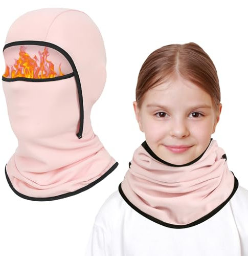 AYPOW Kinder Sturmhaube Winter 6-14, Multifunktional Winddicht Fleece Warm Skimaske Radfahren Gesichtsmaske unter dem Helm, Sturmmaske Mütze mit Halswärmer für Jungen Mädchen, Winter Outdoor Sport