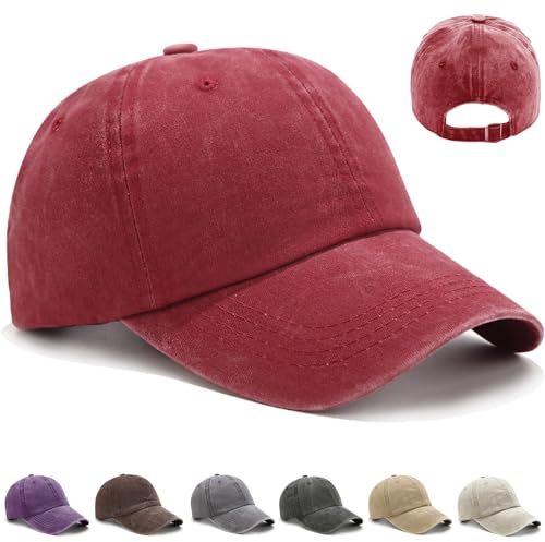 CWENDANER Cappello da Baseball, Berretto da Baseball Unisex, Casuale Visiera Sport Baseball cap, Regolabile Berretto da Baseball in 100% Cotone per Circonferenza della Testa 56-60cm