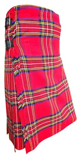 Tartancity Kilt herr – 5 Yard traditionella skotska kiltar för bröllop, formella evenemang, Ceilidh, Highland Games & speciella tillfällen, Royal stewart, 32W