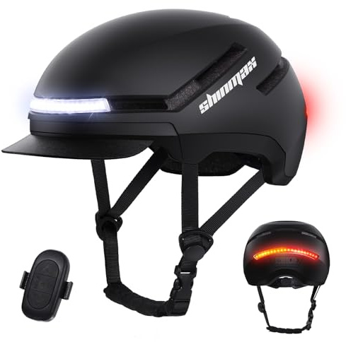 Shinmax Fahrradhelm Damen Herren mit Blinker & Licht, Fahrrad Helm Erwachsene mit USB Wiederaufladbare LED-Rücklicht, Radhelm für E-Bike, S-Pedelec, Scooter