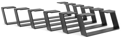 HEVVA 2er-Set Möbelfüße - Mailand - Schräg (Tiefe 20 cm, Schwarz) | Möbelbeine, Standfüße, Design-Möbelfüße, Sideboardfüße, Waschtischunterschrankfüße, Möbelerhöhung, Metallfüße für DIY
