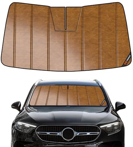 Pigenius Windshield Sunshade for Mercedes-Benz GLE/GLS SUV 2020-2026, Custom Front Window Sun Shade - Leather