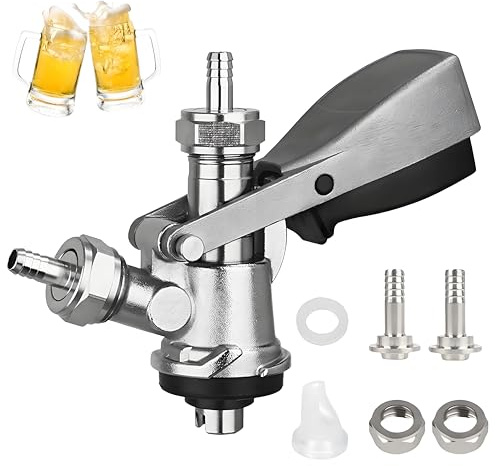 Acoplador de Barril G5/8 D Tipo,Dispensador de Grifo de Cerveza, Acero Inoxidable dispensador de cervez conectores de grifo de cerveza para elaboración casera,Bares, Tabernas, Restaurantes, Hoteles