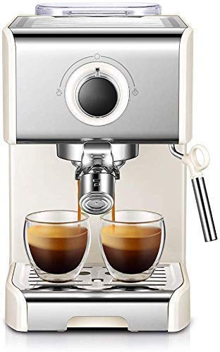 Machine à Café Rétro Machine à Expresso Semi-Automatique Complète 15 Barres en Acier Inoxydable avec Bouillonneur de Lait, Emballé avec Des Accessoires de Café Gratuits Pour Cappuccino, Intéressant,