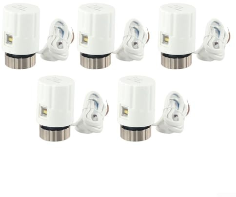 Jotekonoby 230V Normally Closed Electric Thermal Actuator for Floor Heating and Radiators with M30x1.5mm Thread, White PC Material, IP54 Waterproof Rating and(Normally Open)